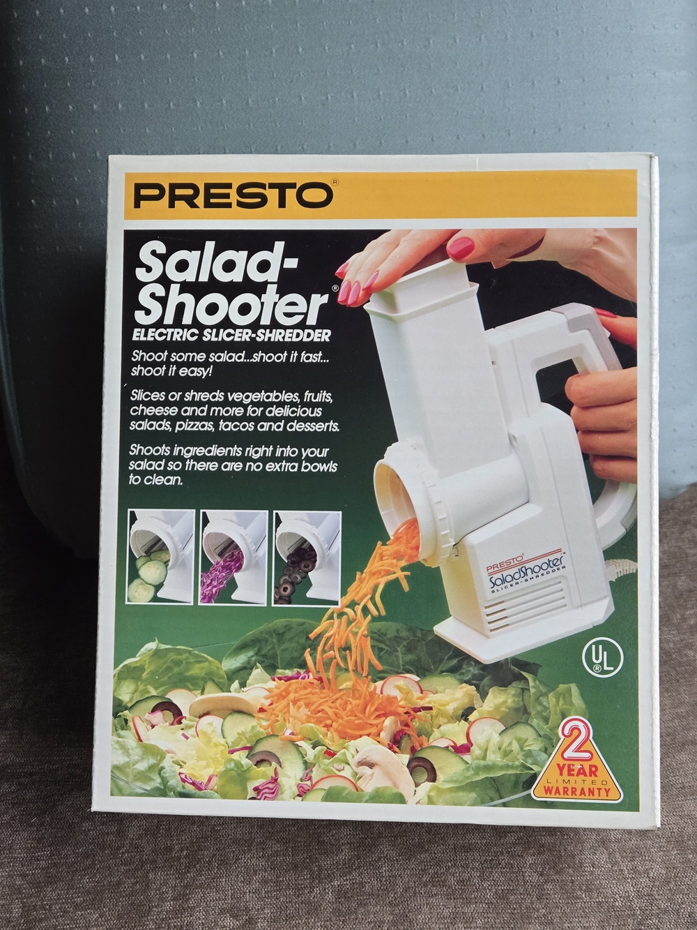 PRESTO Salad-Shooter Electric Slicer-Shredder - White